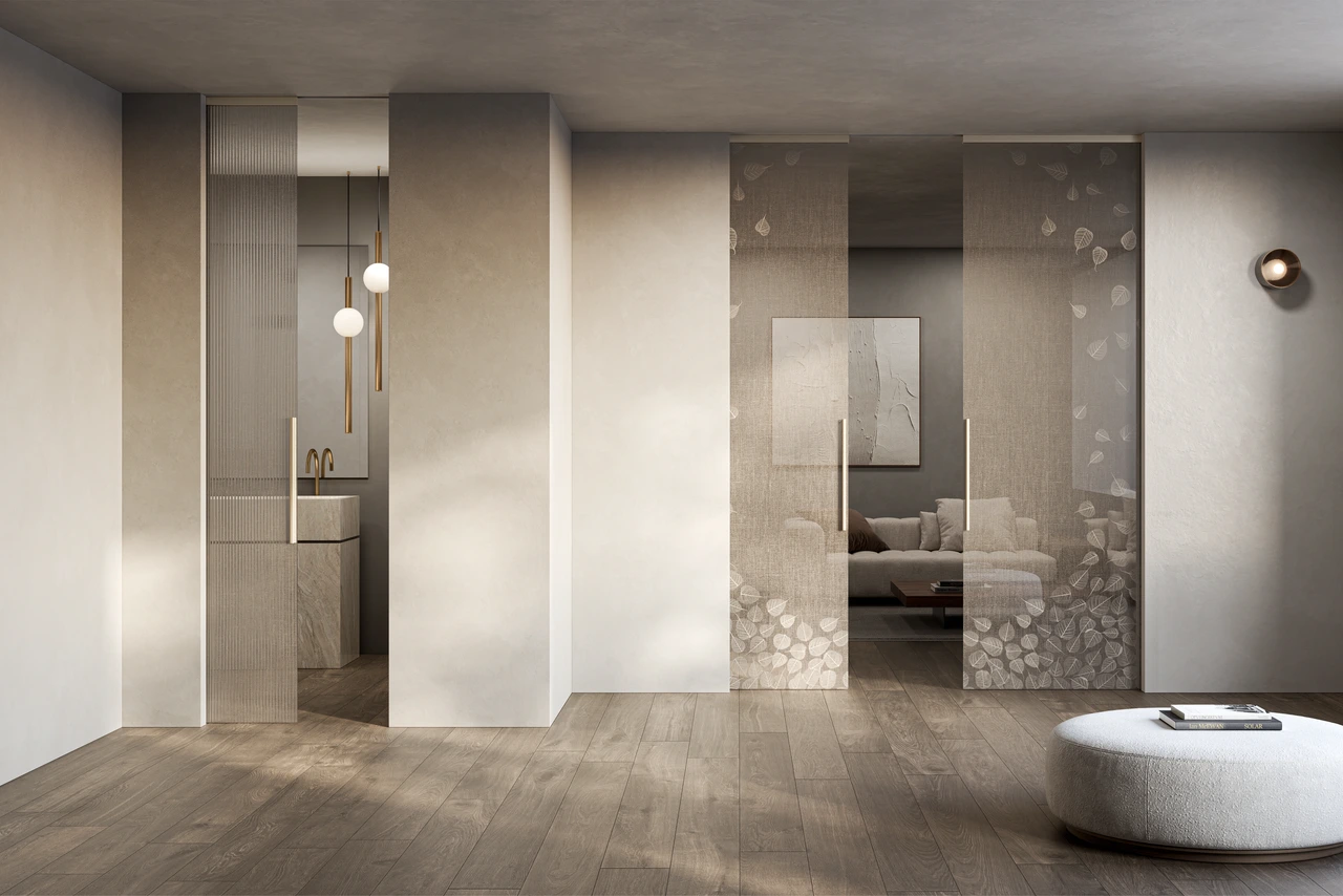Easy scorrevole interno muro Space, in un ingresso
