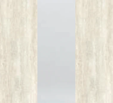 A Travertino bianco, B Vetro sateno o trasparente extra chiaro, C Travertino bianco