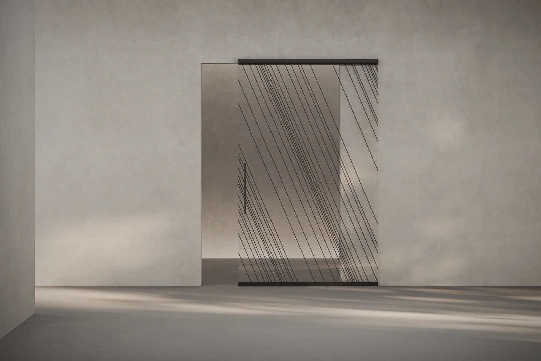 Anta con decoro Diagonale, righe oblique serigrafate