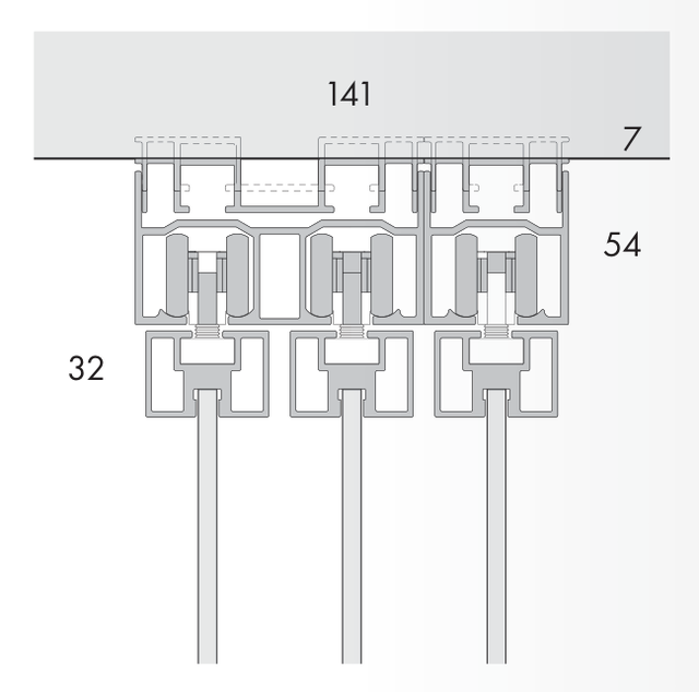 A soffitto, Anta tripla